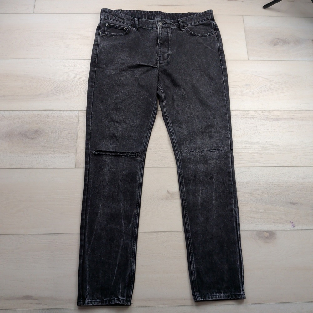Ksubi Chitch Jeans Mens 36 Grey Distressed Slim Fit Tapered 36x33 KDSP21806.GRY